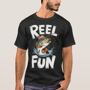 Camiseta Atrapada divertida de pesca con divertidas vibraci