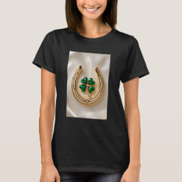Camiseta Atrapado afortunado con la herradura del oro