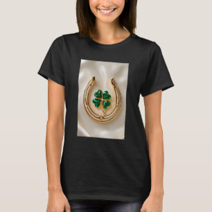 Camiseta Atrapado afortunado con la herradura del oro