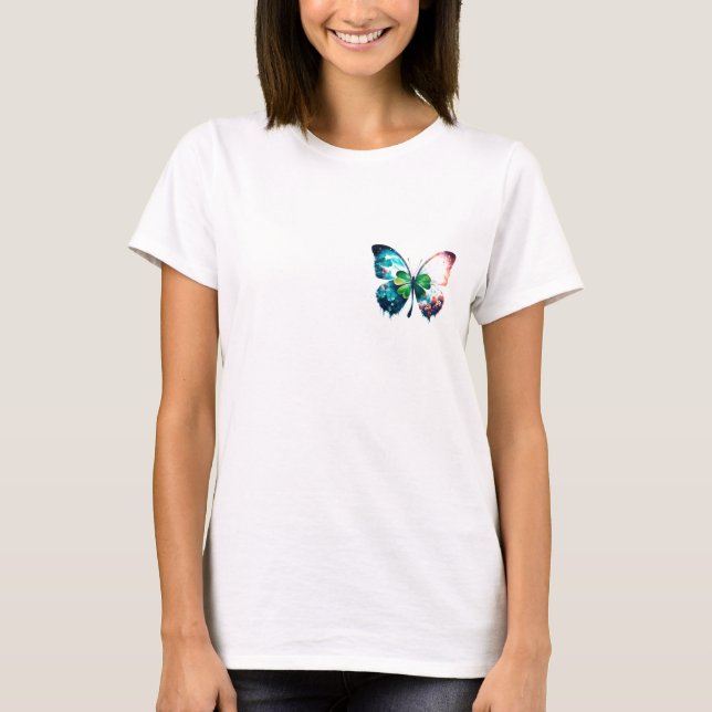 Camiseta Atrapado afortunado con mariposa (Anverso)