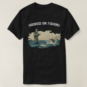 Camiseta Atrapado en la Pesca Escena de Angler al Aire Libr