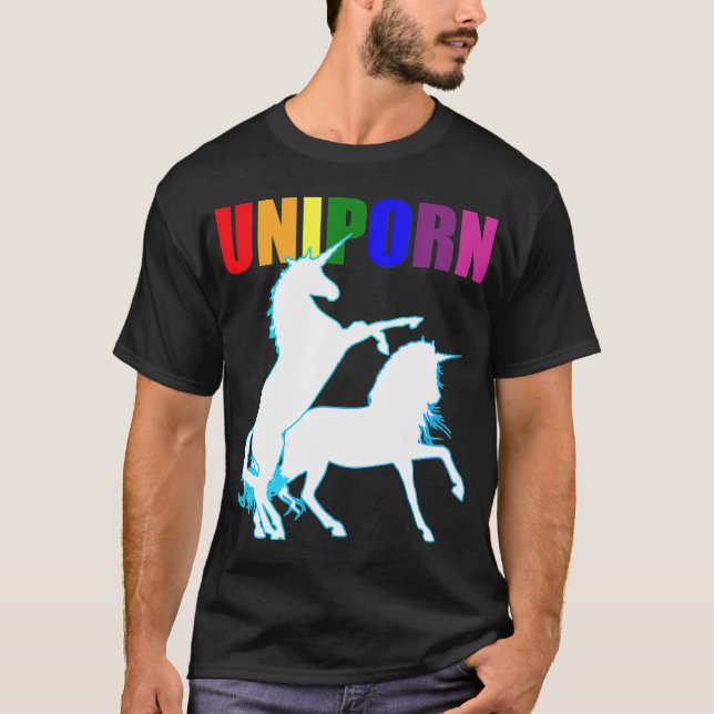 Camiseta Atrapado inapropiado de unicornio gay gay adulto g (Anverso)
