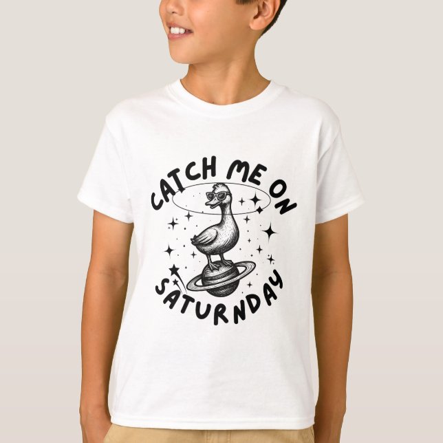 Camiseta Atrapame el sábado Pun Humor (Anverso)