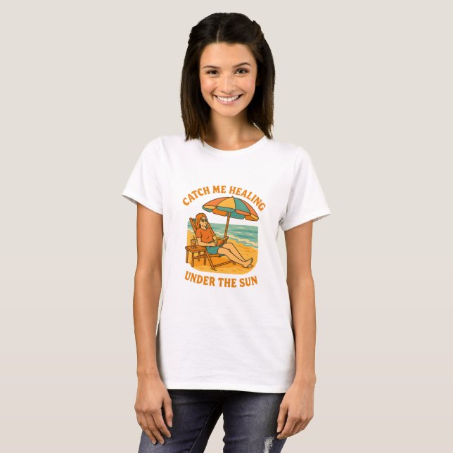 Camiseta Atrapame sanando bajo el sol – Playa Verano (Anverso completo)