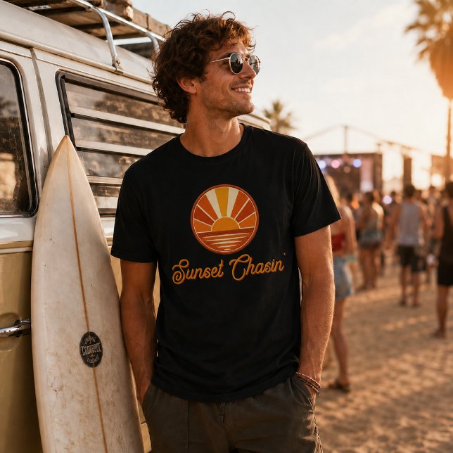 Camiseta Atrapando el atardecer Rayos de sol retro (Subido por el creador)
