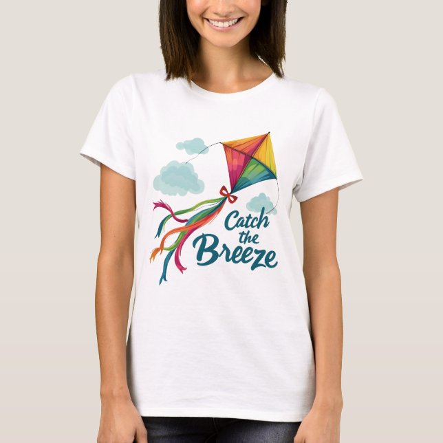 Camiseta Atrapar La Cometa Voladora De La Brisa (Anverso)