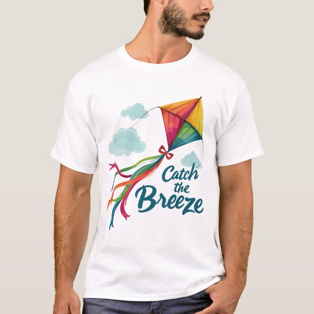 Camiseta Atrapar La Cometa Voladora De La Brisa (Anverso)