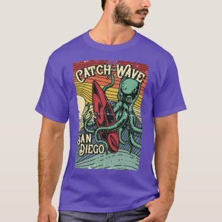 Camiseta Atrapar la ola del pulpo surfista