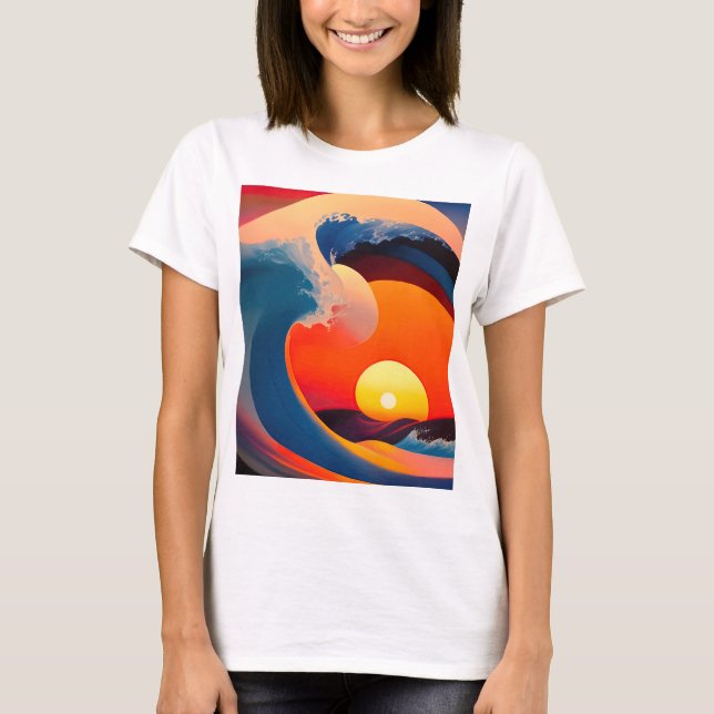 Camiseta Atrapar una ola colorida (Anverso)