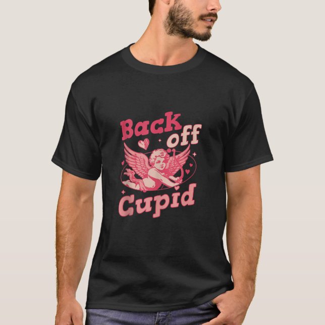 Camiseta Atrás de Cupid Anti Día de San Valentín Funny Retr (Anverso)