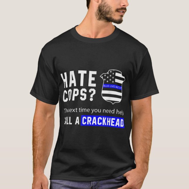 Camiseta Atrás, Oficial De Policía De La Línea Azul Delgada (Anverso)
