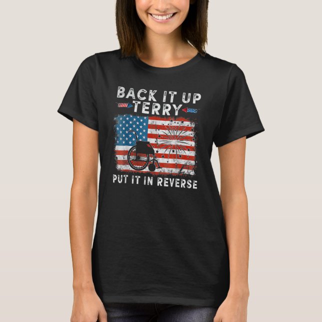 Camiseta Atrás Terry Funny 4 de julio Bandera de Estados Un (Anverso)