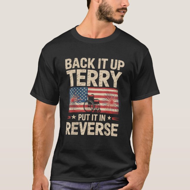 Camiseta Atrás Terry lo puso al revés 4 de julio (Anverso)