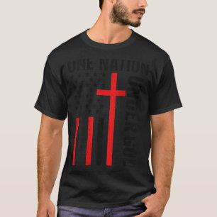 Camiseta Atrás Una Nación Bajo Dios Bandera Americana Crist