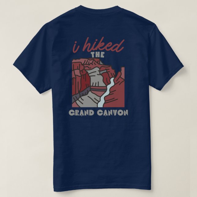 Camiseta atrás y adelante caminé por el gran cañón, excursi (Reverso del diseño)
