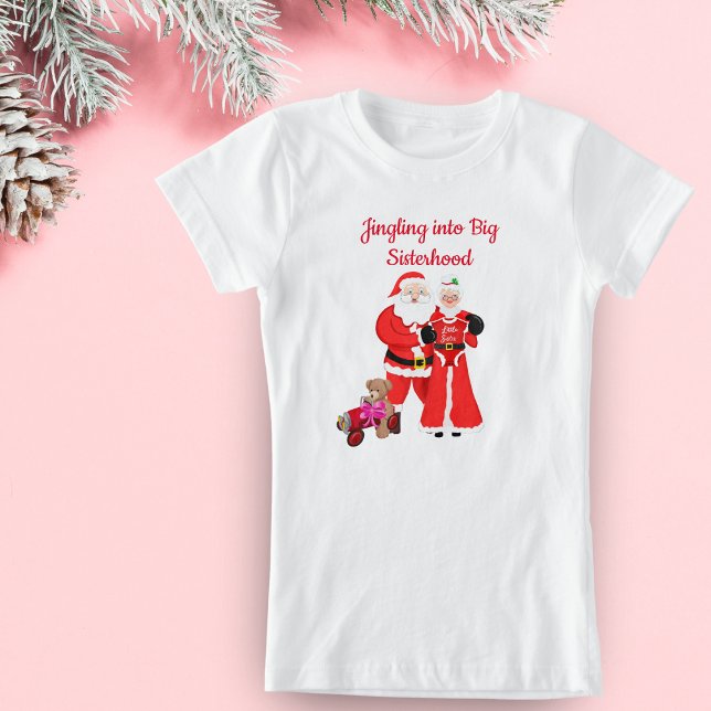 Camiseta Atravesando la Gran Hermandad - Little Sis Santa (A great t-shirt for your child who is going to take the role of big sister!)