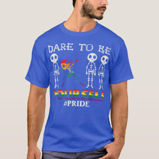 Camiseta Atrévase A Estar Orgulloso, Humor Skeleton Dabbing