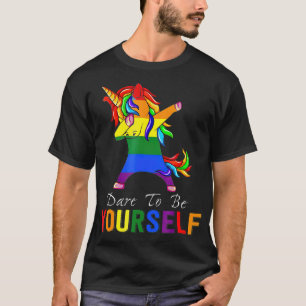 Camiseta Atrévete A Ser Tu Misma Unicornio Dabbing LGBT Gay