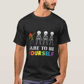 Camiseta Atrévete A Ser Tu Mismo Halloween Esqueleto Arcoir
