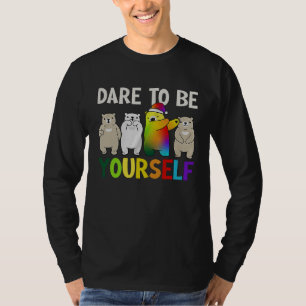 Camiseta Atrévete a ser tu mismo portador del orgullo LGBT