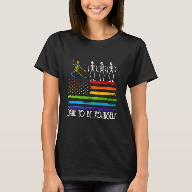 Camiseta Atrévete A Ser Tu Mismo Típico Lgbt Orgullo Movién (Anverso)