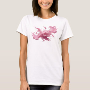 Camiseta atrevida y hermosa con aves abstractas ro