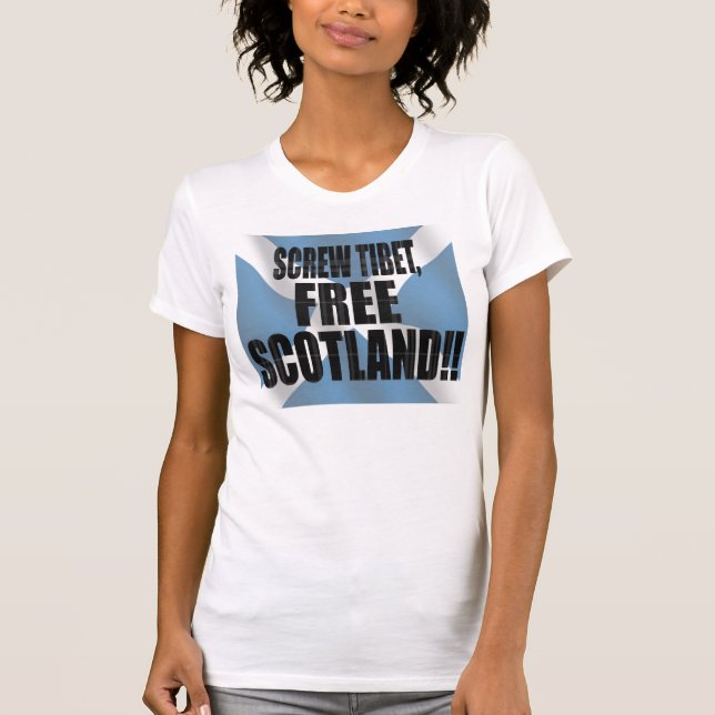 Camiseta ¡Atrevimiento al cuidado, ESCOCIA LIBRE!! (Anverso)