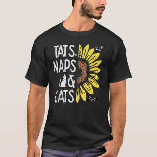 Camiseta Ats Siestas Y Gatos Girasol Dueño De Mascotas Aman
