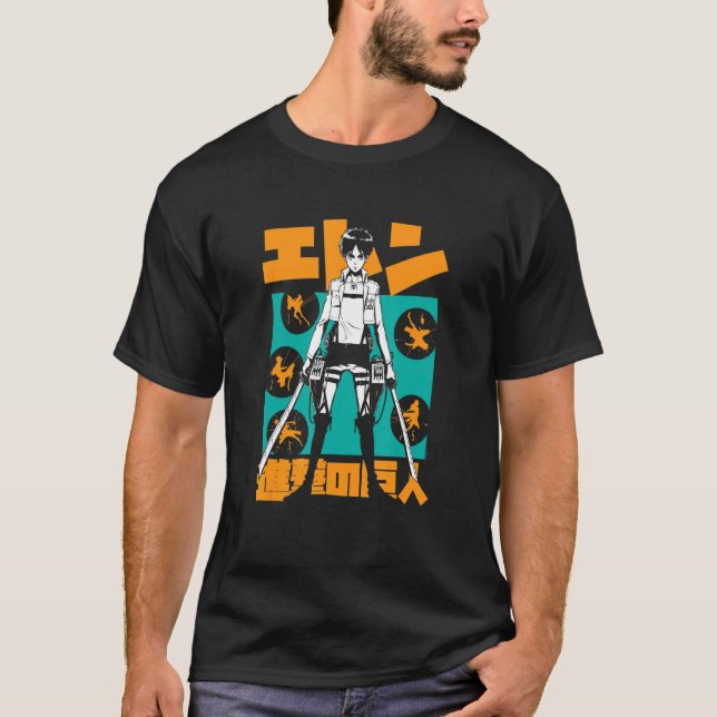 Camiseta Attack on Titan Eren Kanji Explosion (Anverso)