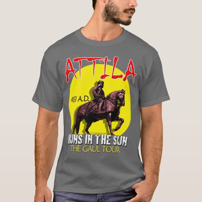 Camiseta Attila "Huns en viaje del Sun" (la oscuridad de (Anverso)