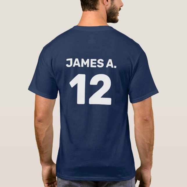 Camiseta atuendo del equipo de plantilla de personalizado ( (Reverso)