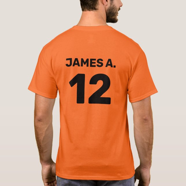 Camiseta atuendo del equipo de plantilla de personalizado ( (Reverso)