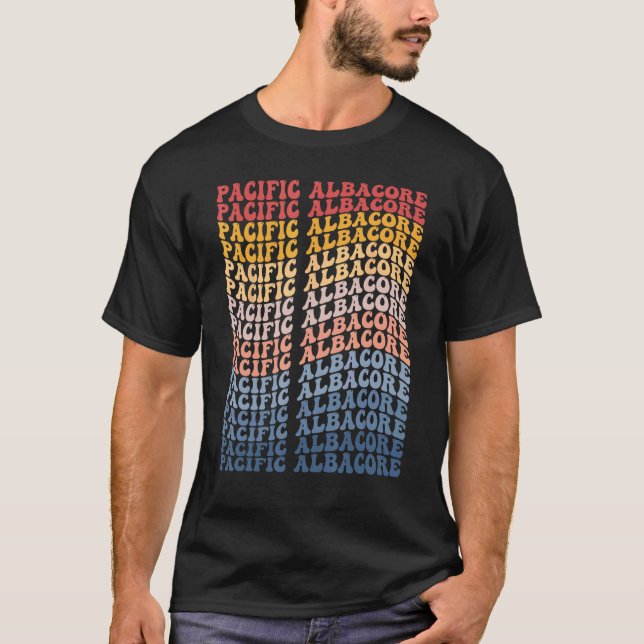 Camiseta Atún blanco del Pacífico Groovy Retro Fish (Anverso)