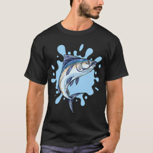 Camiseta Atún de aleta azul y salpicadura en el fondo