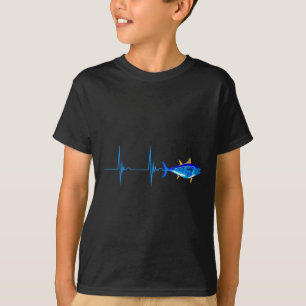 Camiseta Atún rojo latido Ekg Pescado de mar profundo