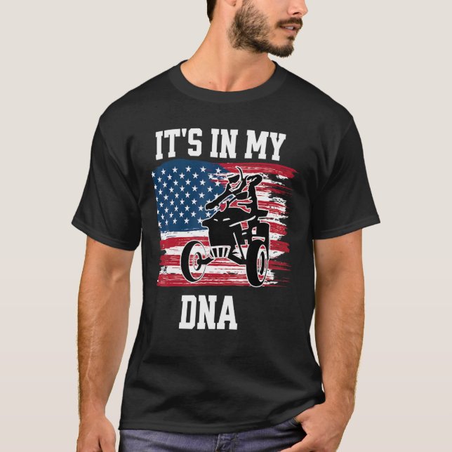 Camiseta ATV Está en mi ADN Quad Bike Four Wheeler American (Anverso)