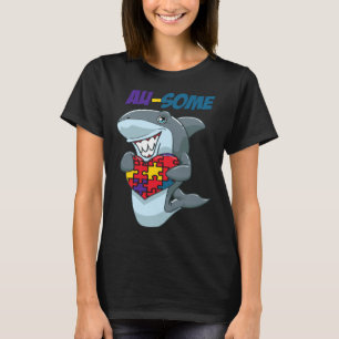 Camiseta Au Some Shark Impresionante Rompecabezas Autista C