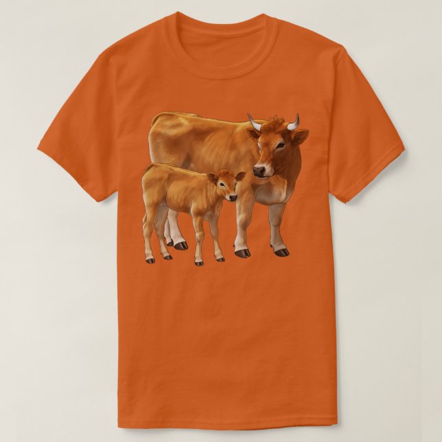 Camiseta Aubrac Cow y Cute Calf (Diseño del anverso)