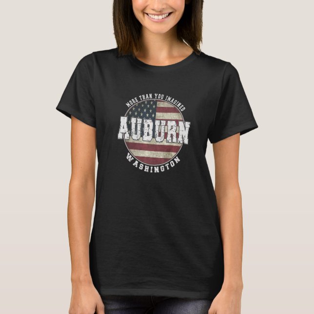 Camiseta Auburn Washington, bandera estadounidense de época (Anverso)