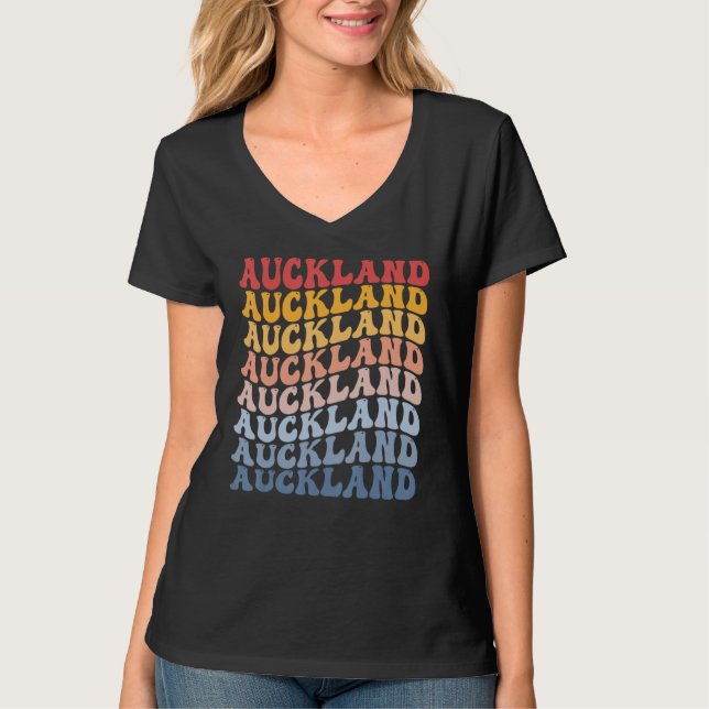 Camiseta Auckland City Groovy Retro (Anverso)