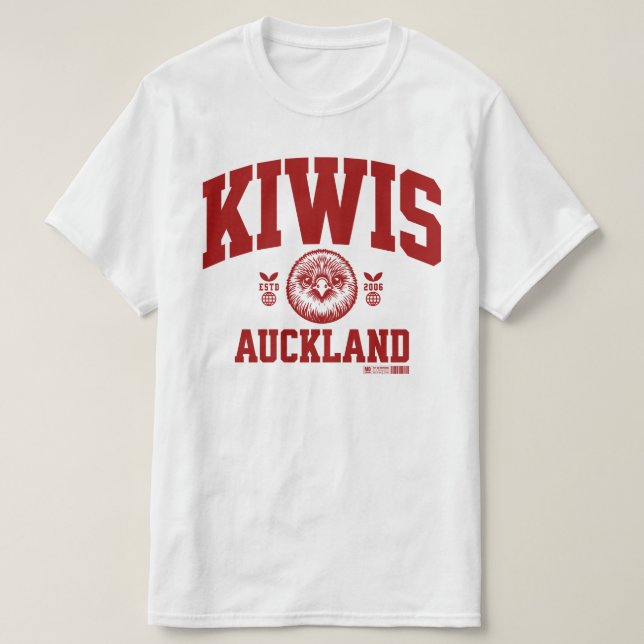 Camiseta Auckland Kiwis - Vintage Style Rot (Diseño del anverso)