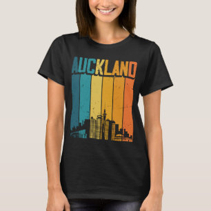 Camiseta Auckland New Zealand Retro Vintage Sunset Skyline