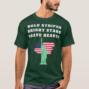 Camiseta Audaces rayas Bright Stars Brave corazones 4 de ju