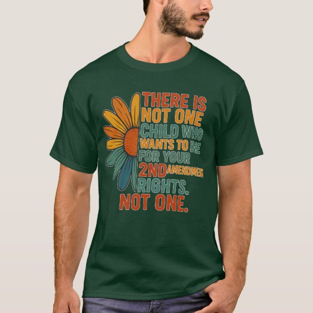 Camiseta Audaz declaración antiarmas con colorido arte marg (Anverso)