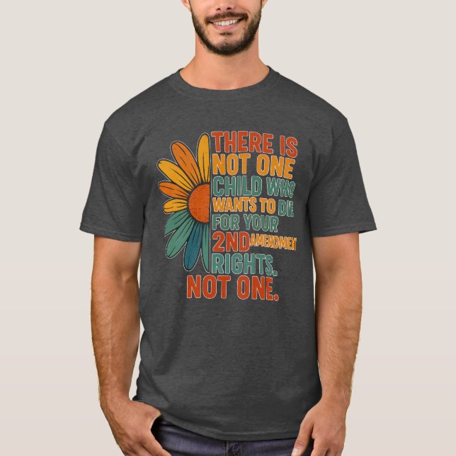 Camiseta Audaz declaración antiarmas con colorido arte marg (Anverso)
