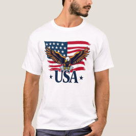 Camiseta Audaz diseño de águila patriótica y bandera para E