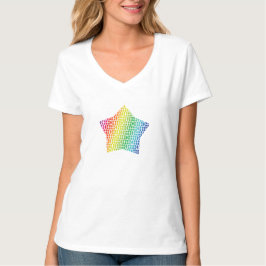 Camiseta Audaz estrella del hongo arcoiris y del patrón de 