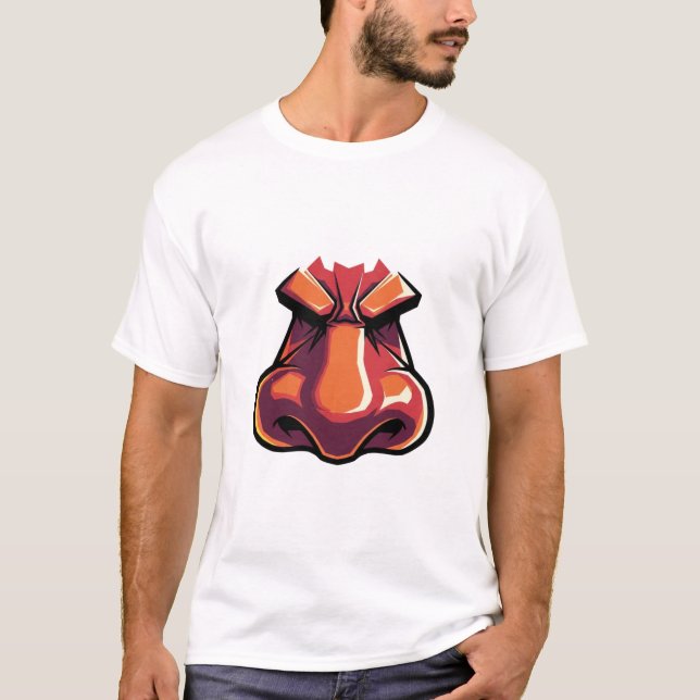 Camiseta Audaz expresión de la nariz Personalizado - Cara d (Anverso)