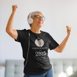 Camiseta Audaz foto de texto blanco Orgulloso Nana del grad