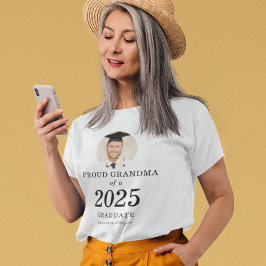 Camiseta Audaz foto de texto orgullosa abuela del graduado 